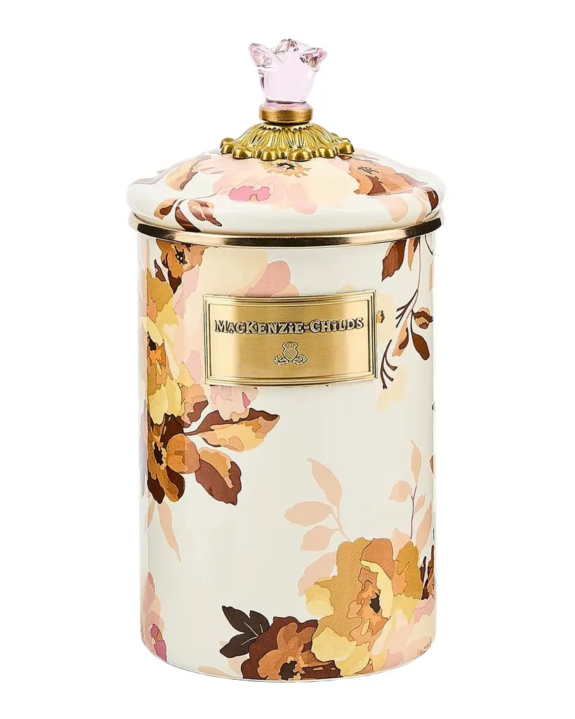 MacKenzie-Childs Wild Rose White Large Canister