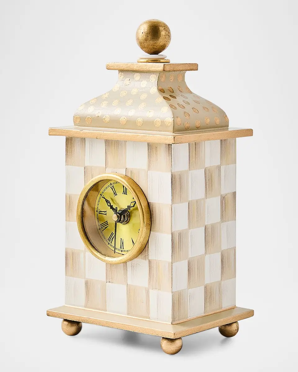 MacKenzie-Childs Mocha Check Desk Clock | Thumbnail 2