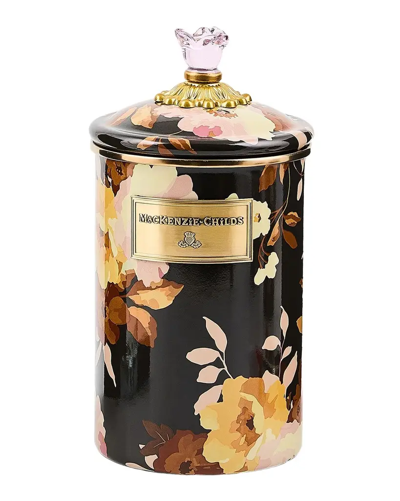 MacKenzie-Childs Wild Rose Mocha Large Canister | Image 1 MacKenzie-Childs Wild Rose Mocha Large Canister | Image 1