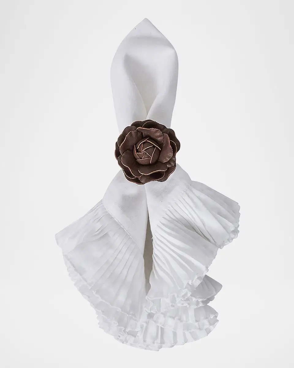 Juliska Camellia Leather Napkin Rings, Set of 4 | Thumbnail 2 Juliska Camellia Leather Napkin Rings, Set of 4 | Thumbnail 2