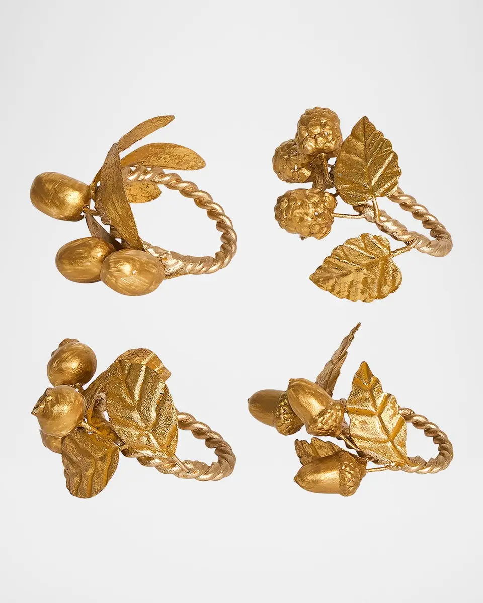 Juliska Forest Walk Leaf Assorted Napkin Rings, Set of 4 | Thumbnail 2