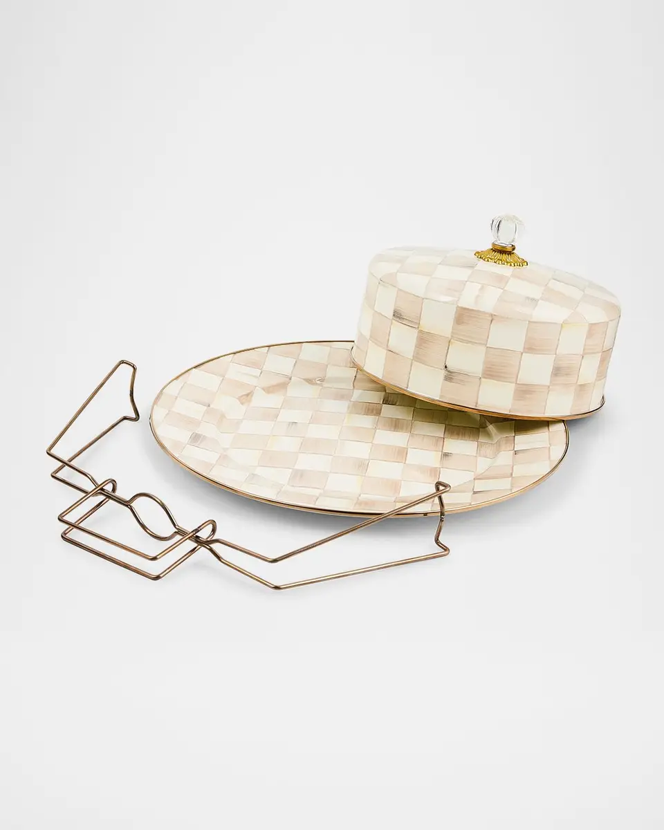 MacKenzie-Childs Mocha Check Cake Carrier | Thumbnail 2 MacKenzie-Childs Mocha Check Cake Carrier | Thumbnail 2