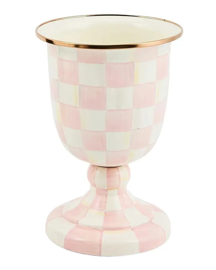 MacKenzie-Childs Rosy Check Pedestal Vase