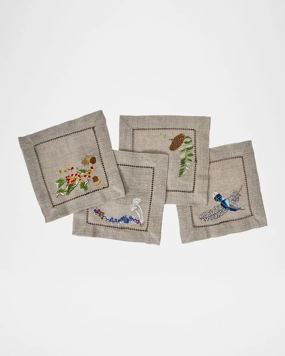 Juliska Forest Walk Assorted Embroidered Cocktail Napkins, Set of 4 | Thumbnail 2 Juliska Forest Walk Assorted Embroidered Cocktail Napkins, Set of 4 | Thumbnail 2