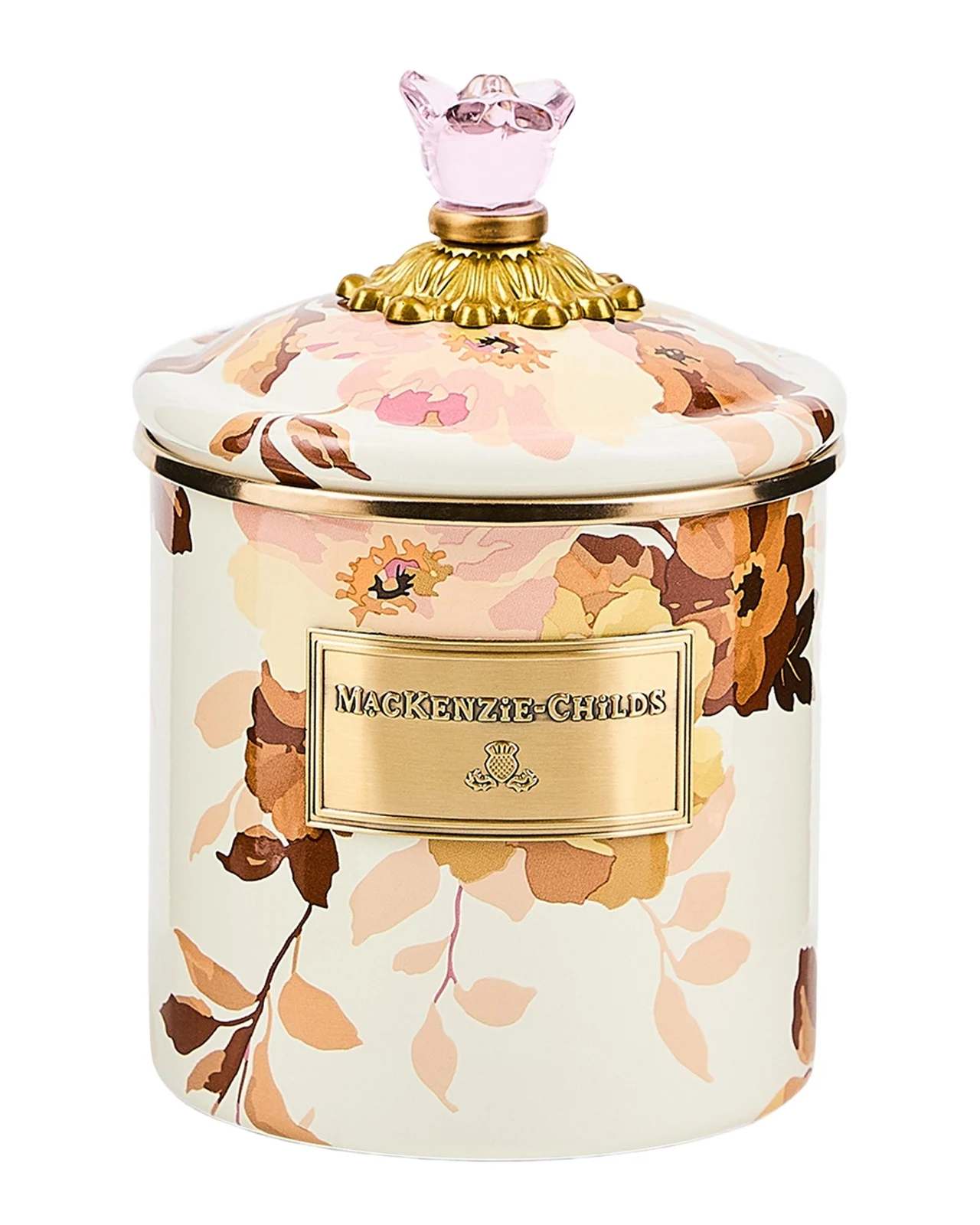 MacKenzie-Childs Wild Rose White Small Canister
