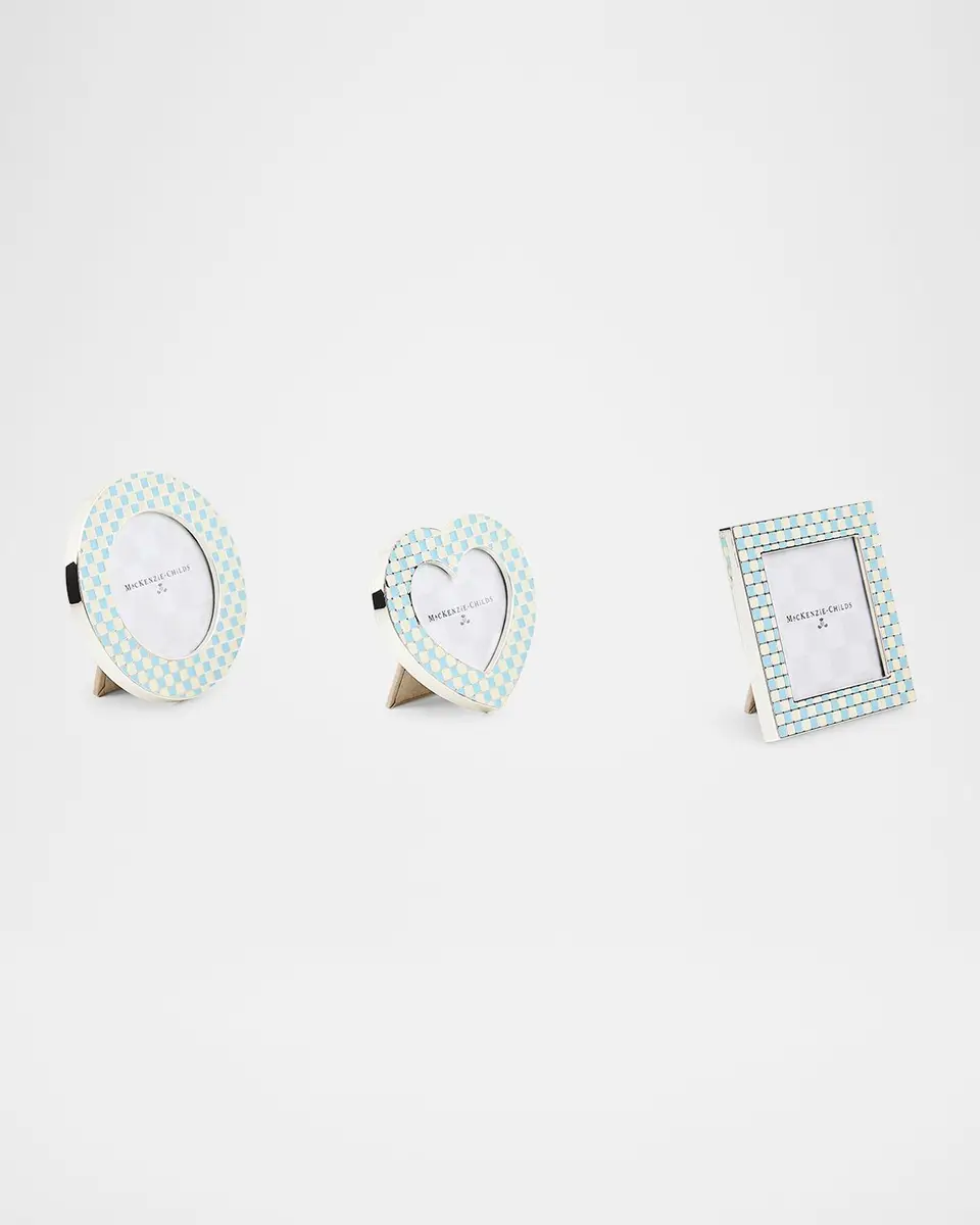 MacKenzie-Childs Celebrate Baby Blue Assorted Frames, Set of 3 | Thumbnail 2 MacKenzie-Childs Celebrate Baby Blue Assorted Frames, Set of 3 | Thumbnail 2