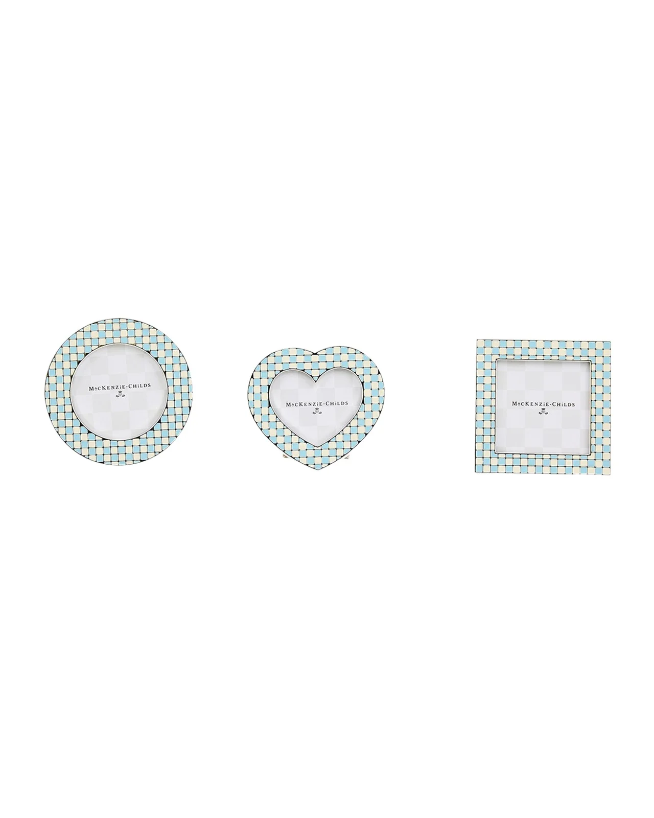 MacKenzie-Childs Celebrate Baby Blue Assorted Frames, Set of 3
