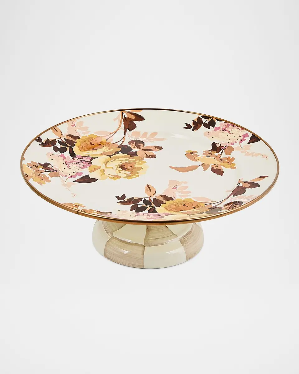 MacKenzie-Childs Wild Rose White Small Pedestal Platter | Thumbnail 2 MacKenzie-Childs Wild Rose White Small Pedestal Platter | Thumbnail 2