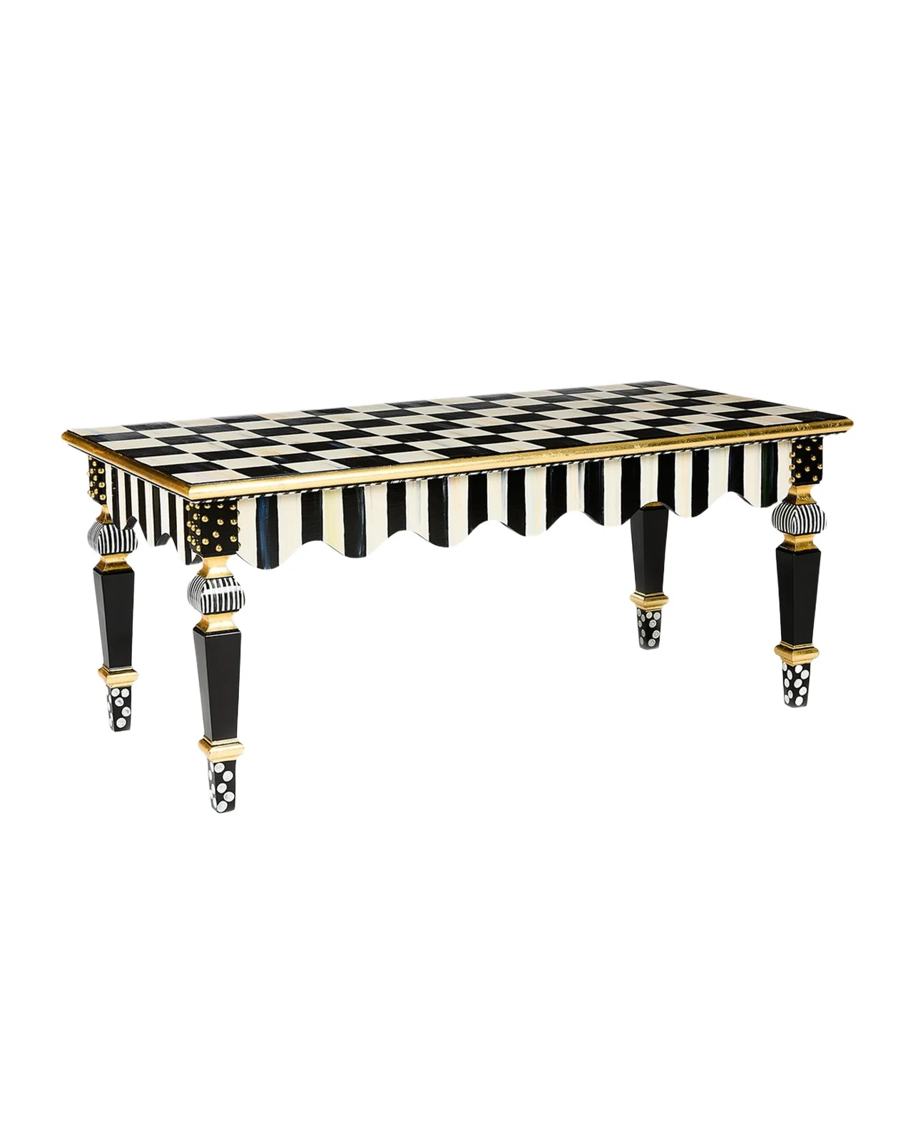 MacKenzie-Childs Courtly Check & Stripe Coffee Table