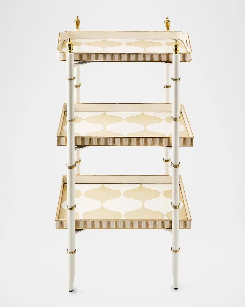 MacKenzie-Childs Mocha 3-Tier Tray Table | Thumbnail 2