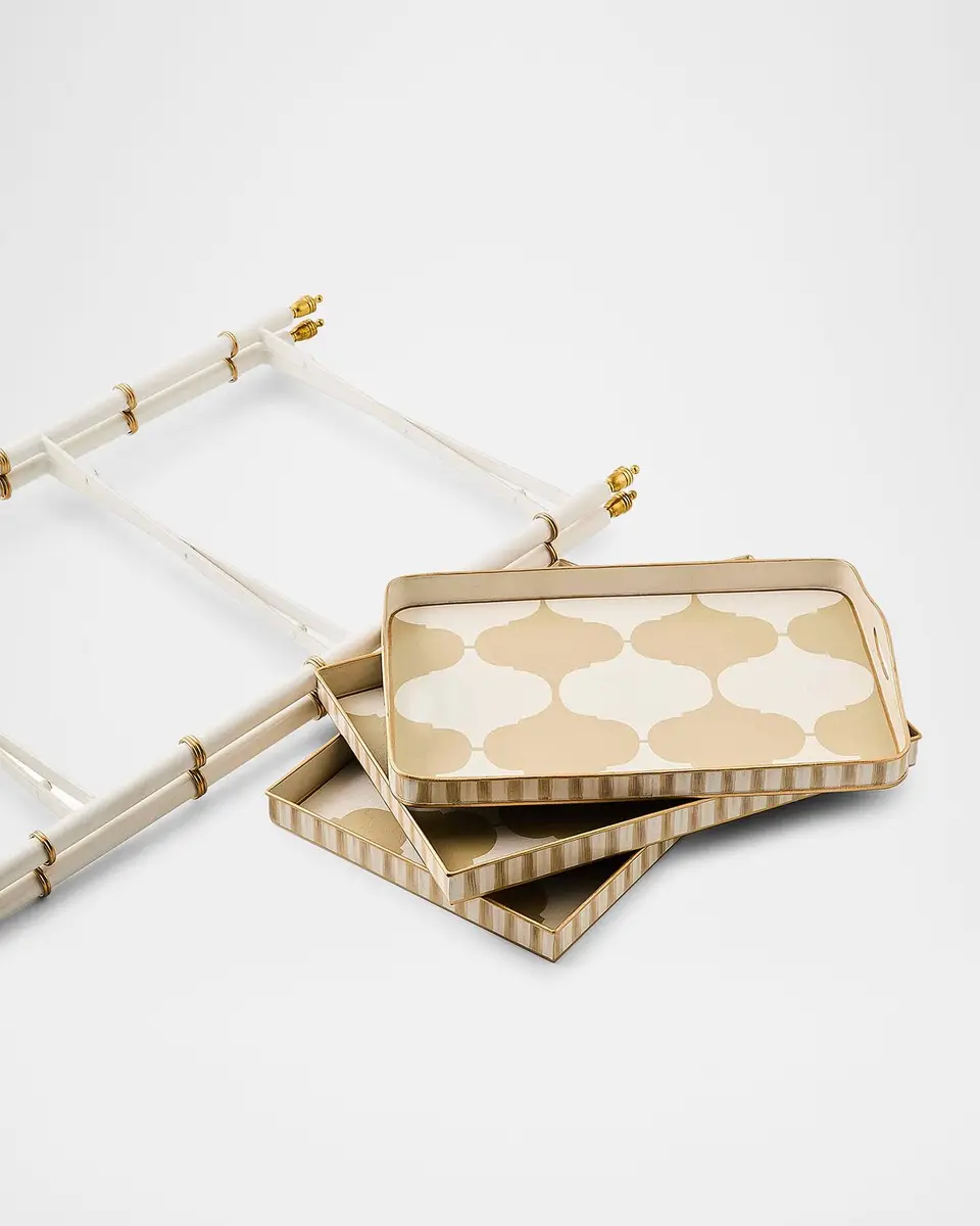 MacKenzie-Childs Mocha 3-Tier Tray Table | Thumbnail 3