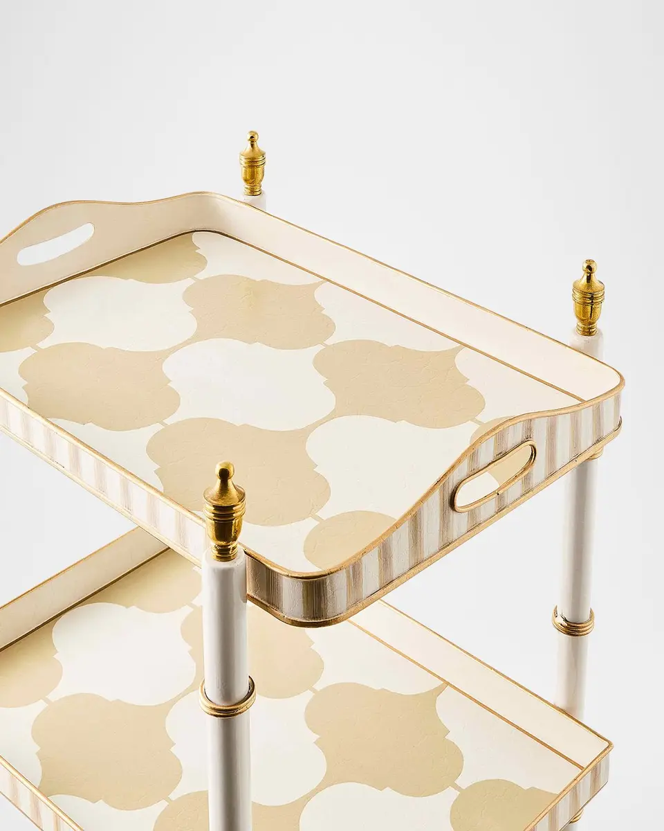 MacKenzie-Childs Mocha 3-Tier Tray Table | Thumbnail 4