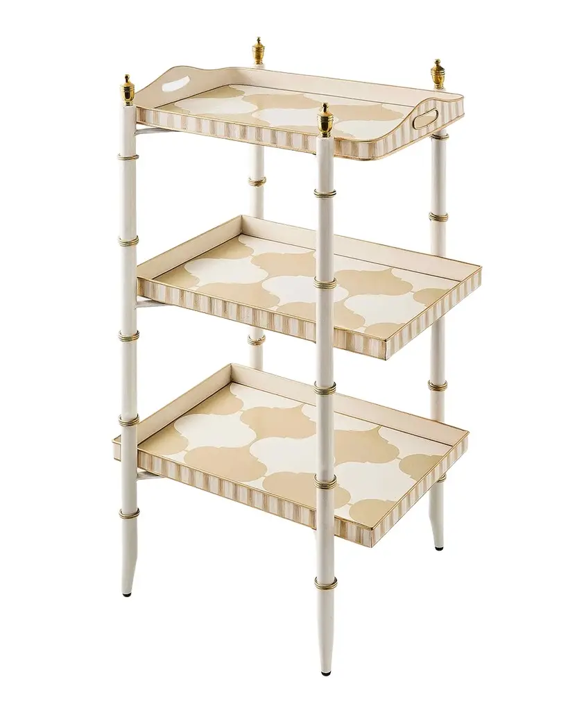 MacKenzie-Childs Mocha 3-Tier Tray Table