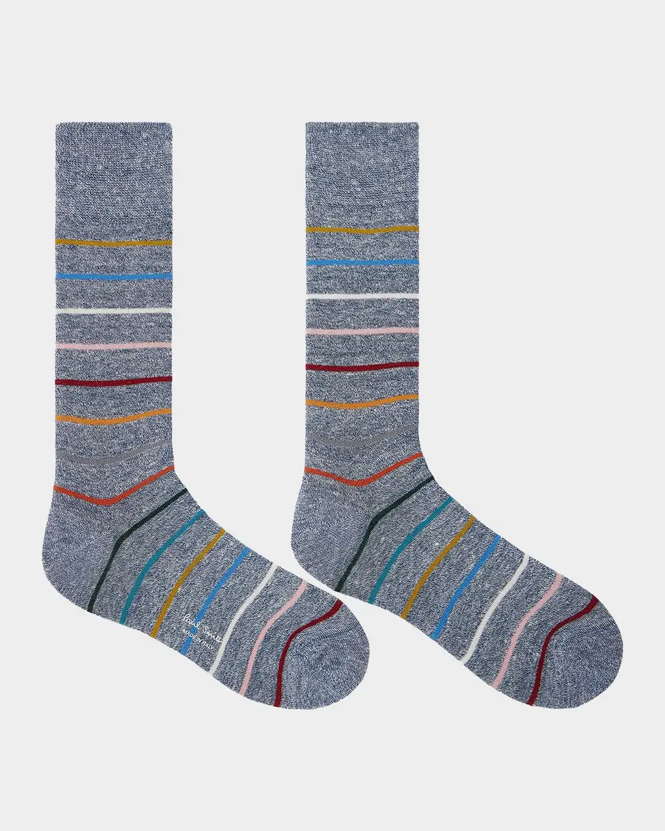 Paul Smith Men's Signature Stripe 2-Pack Mid-Calf Socks | Thumbnail 2 Paul Smith Men's Signature Stripe 2-Pack Mid-Calf Socks | Thumbnail 2