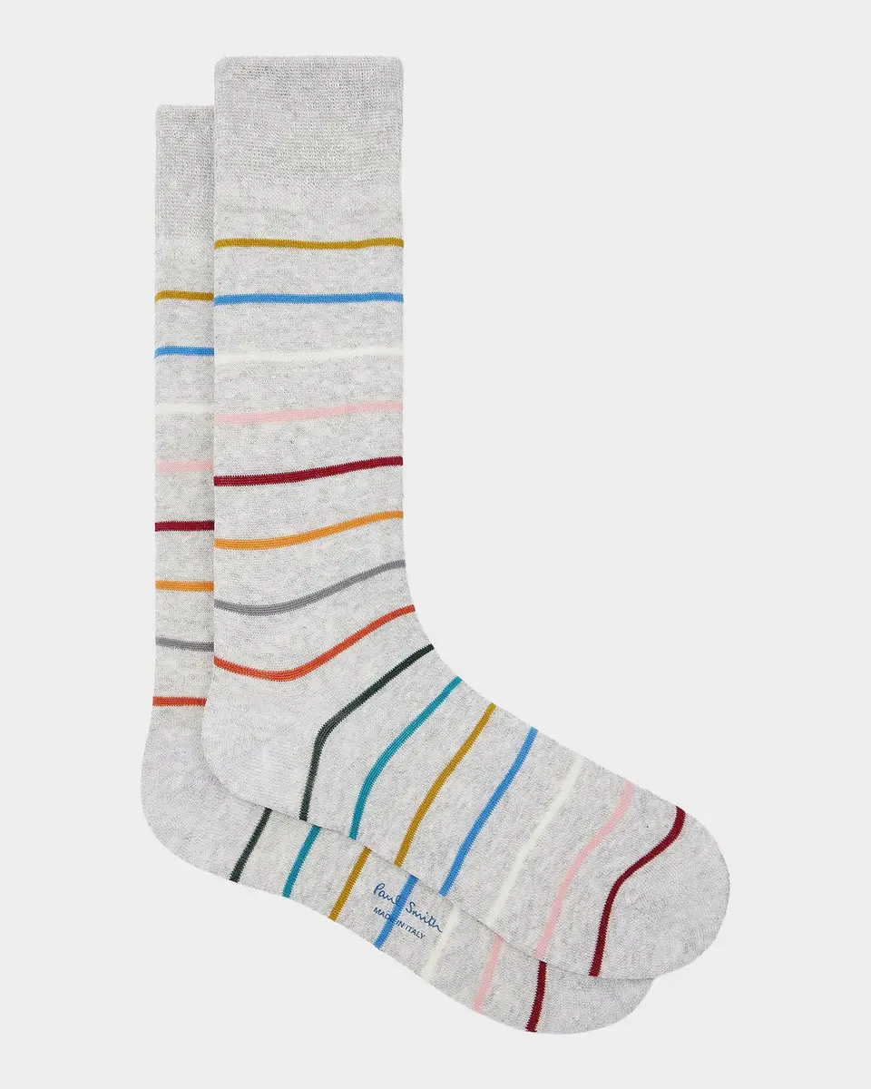 Paul Smith Men's Signature Stripe 2-Pack Mid-Calf Socks | Thumbnail 4 Paul Smith Men's Signature Stripe 2-Pack Mid-Calf Socks | Thumbnail 4