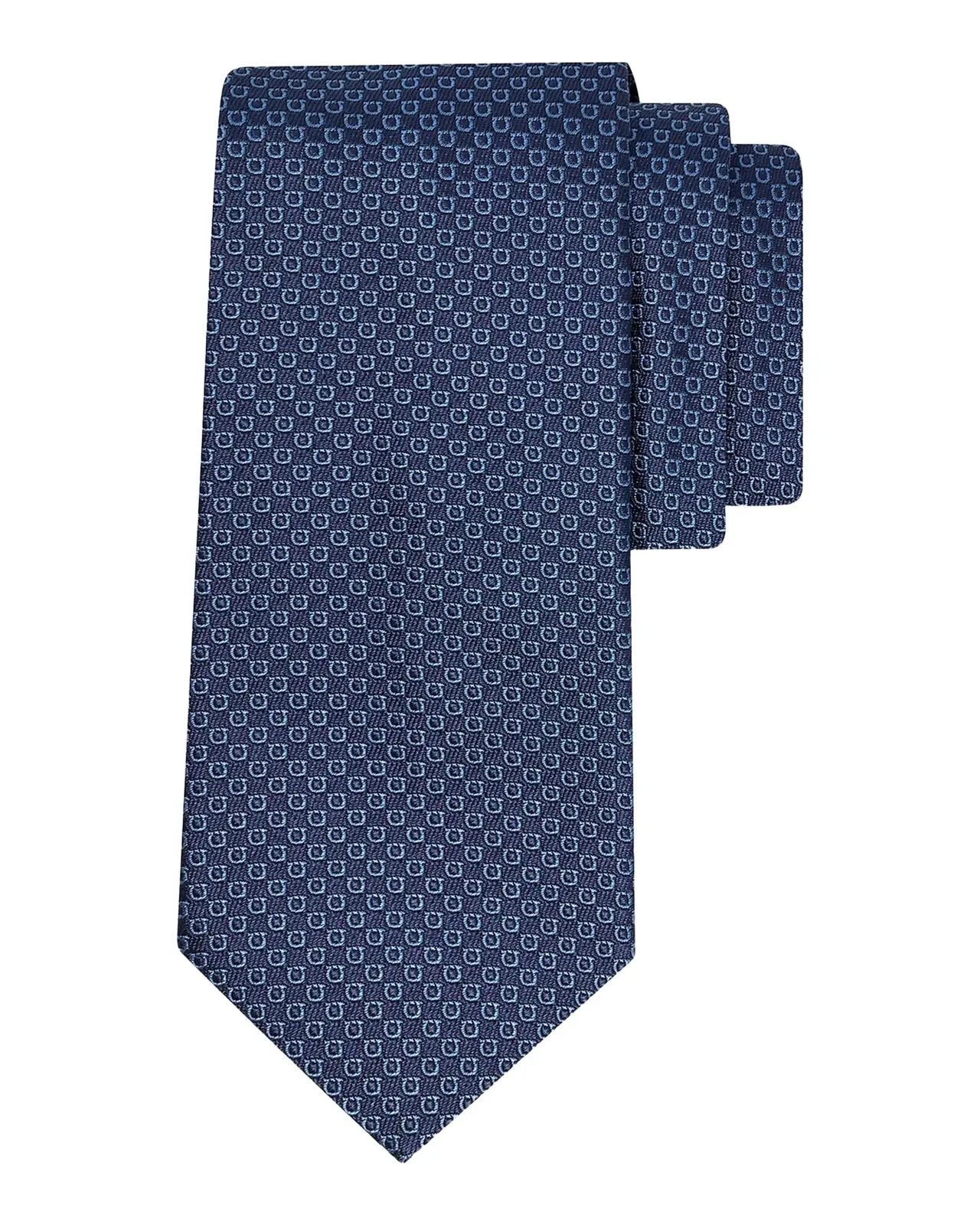 Ferragamo Men's Micro-Gancini Jacquard Silk Tie