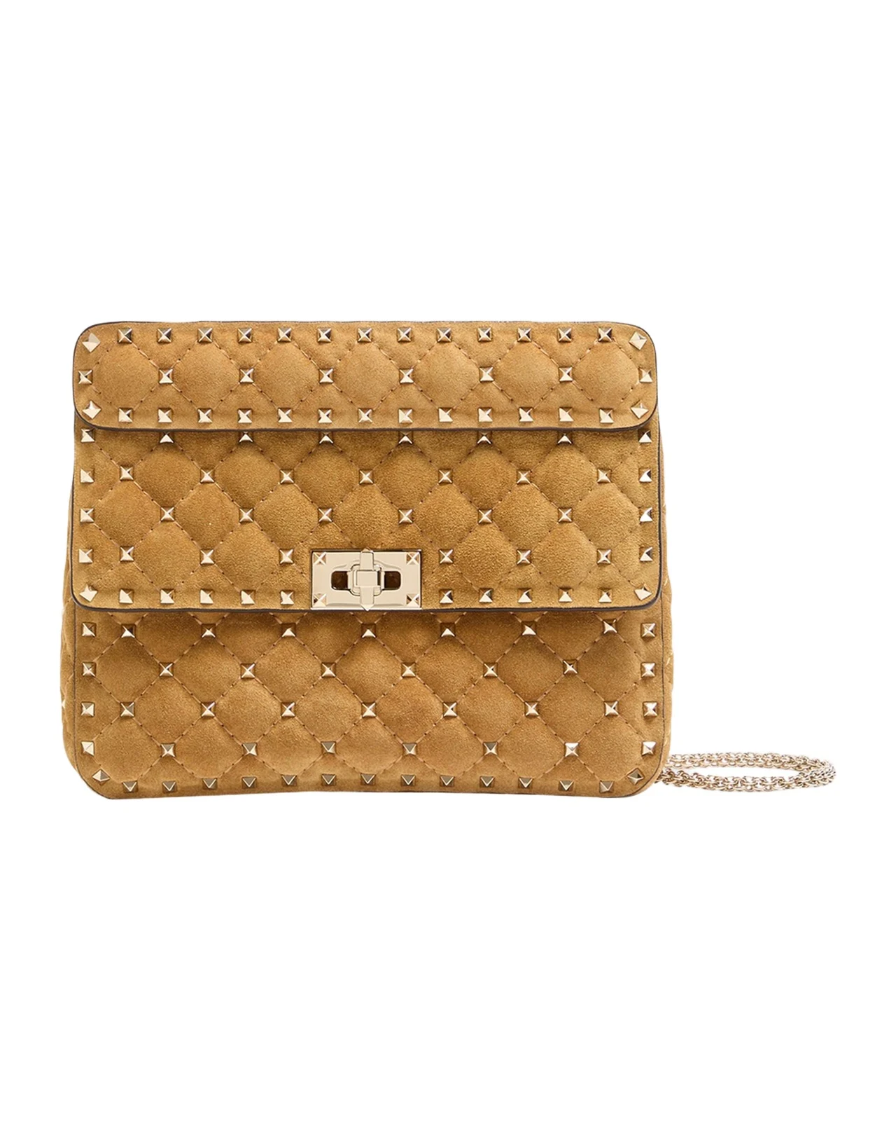 Quilted Rockstud Suede Shoulder Bag Quilted Rockstud Suede Shoulder Bag
