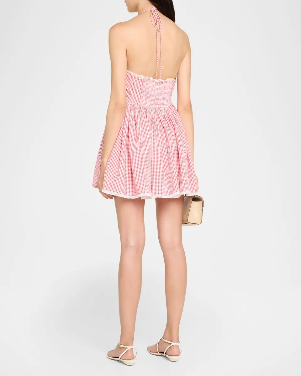 LoveShackFancy Khloe Gingham Cotton Minidress | Thumbnail 3 LoveShackFancy Khloe Gingham Cotton Minidress | Thumbnail 3