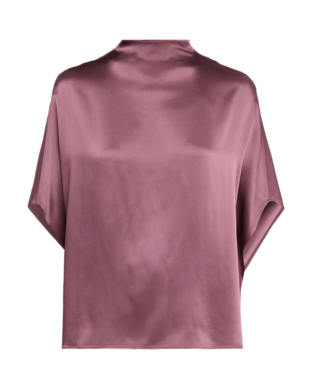 Lapointe Funnel-Neck Satin Cape Tee
