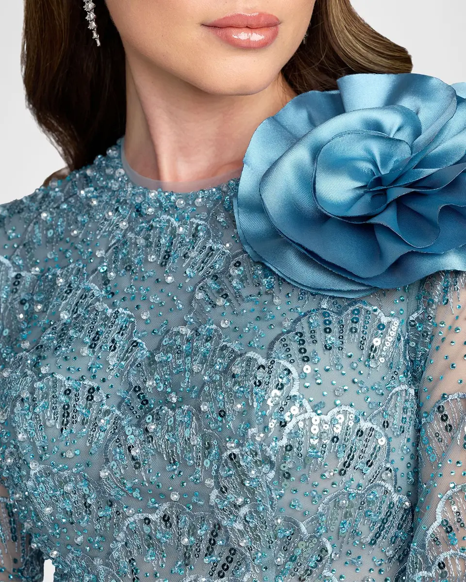 Mac Duggal Beaded Embroidered A-Line Gown | Thumbnail 4 Mac Duggal Beaded Embroidered A-Line Gown | Thumbnail 4