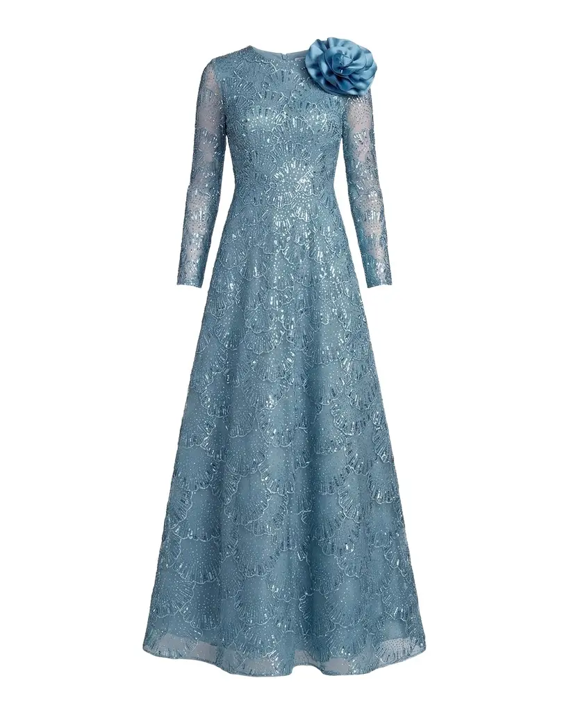Mac Duggal Beaded Embroidered A-Line Gown