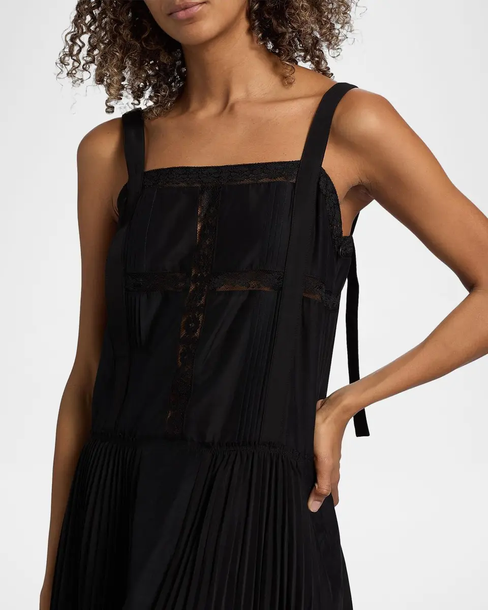 3.1 Phillip Lim Pleated Lace-Inset Midi Dress | Thumbnail 5 3.1 Phillip Lim Pleated Lace-Inset Midi Dress | Thumbnail 5