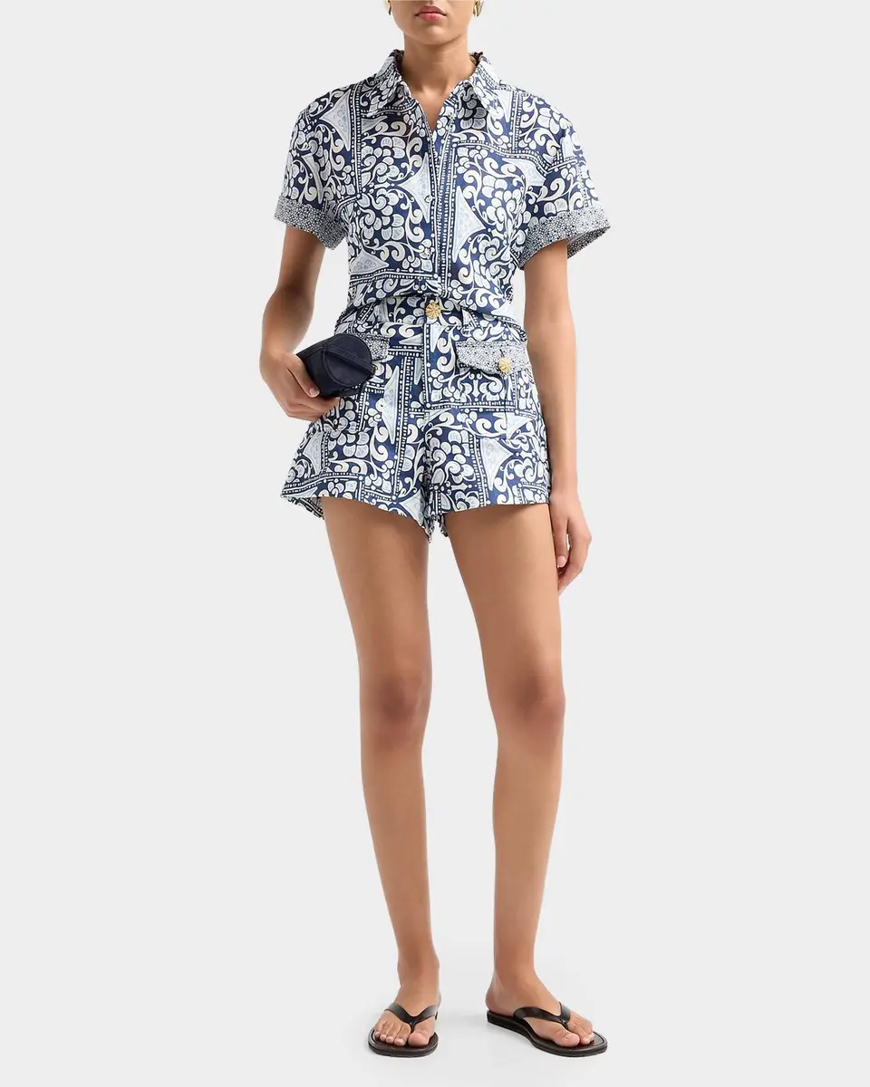Cara Cara Xenia Floral Linen Shorts | Thumbnail 2 Cara Cara Xenia Floral Linen Shorts | Thumbnail 2