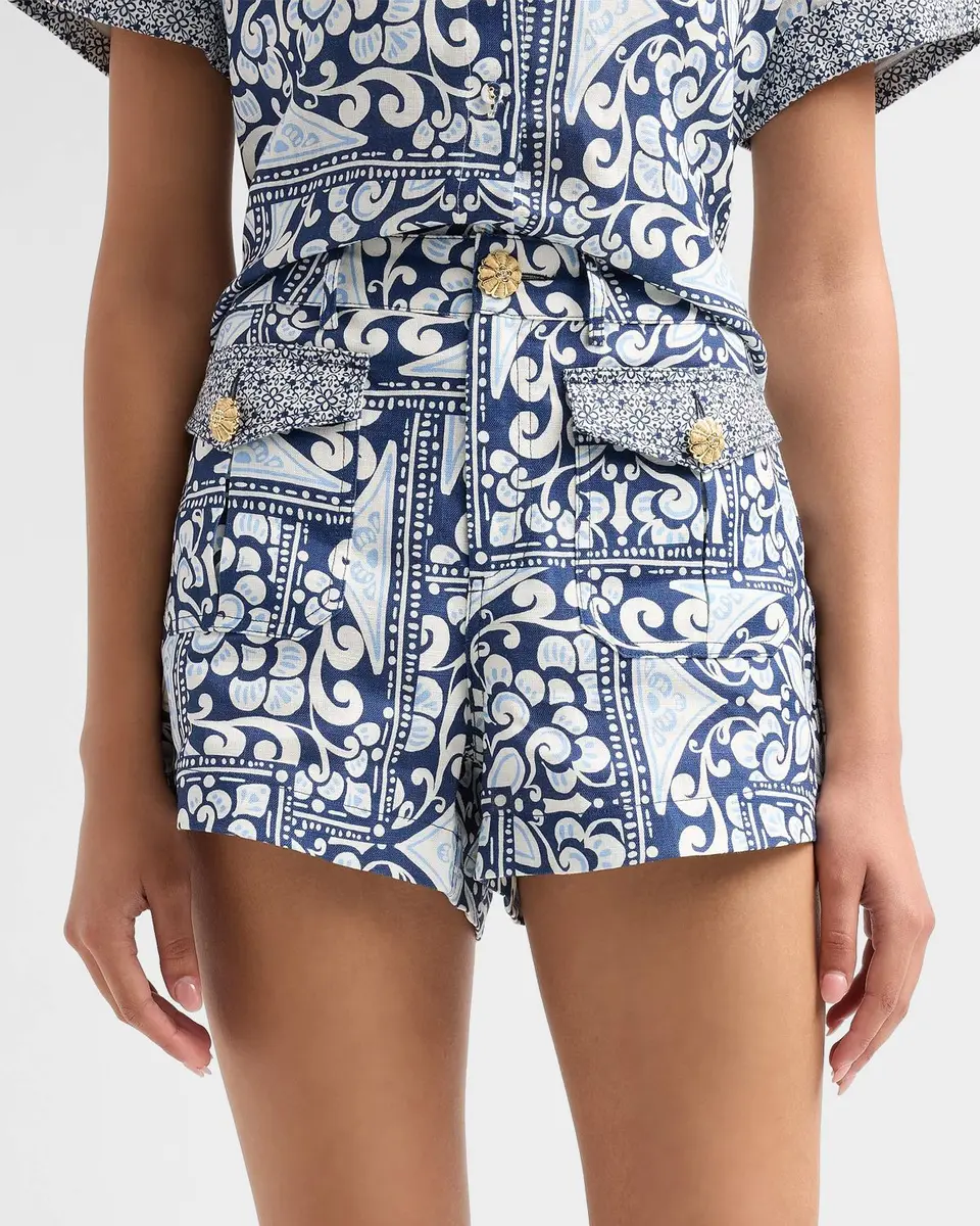 Cara Cara Xenia Floral Linen Shorts | Thumbnail 3 Cara Cara Xenia Floral Linen Shorts | Thumbnail 3