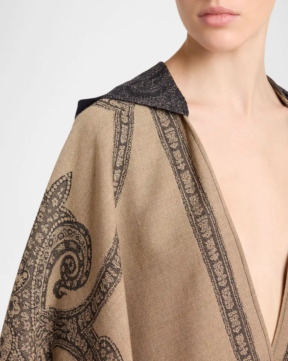Etro Degrade Paisley Wool Jacquard Fringe Hooded Cape | Thumbnail 5 Etro Degrade Paisley Wool Jacquard Fringe Hooded Cape | Thumbnail 5