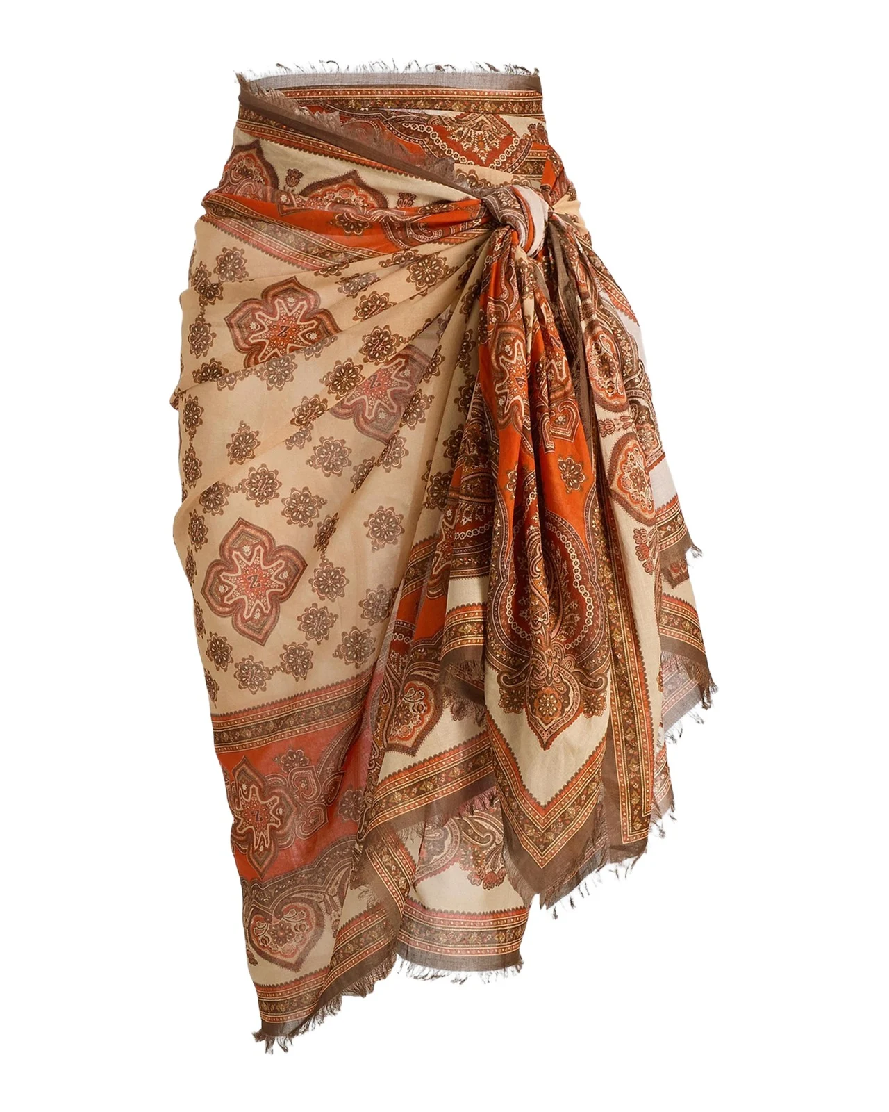 Printed Cotton Pareo Coverup
