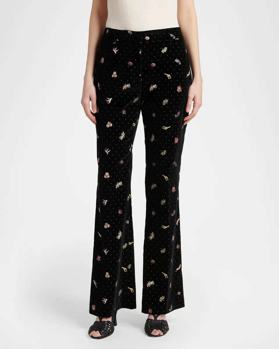 Etro Polka-Dot Velvet Flare Trousers | Thumbnail 3 Etro Polka-Dot Velvet Flare Trousers | Thumbnail 3