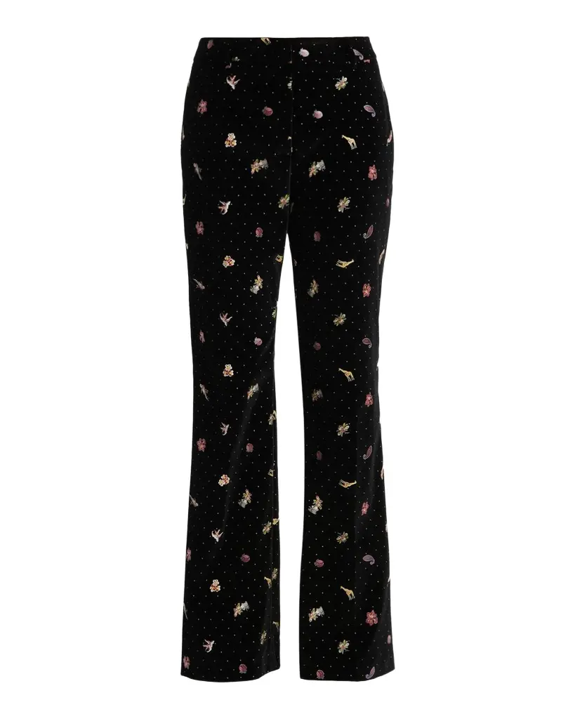 Etro Polka-Dot Velvet Flare Trousers | Image 1 Etro Polka-Dot Velvet Flare Trousers | Image 1