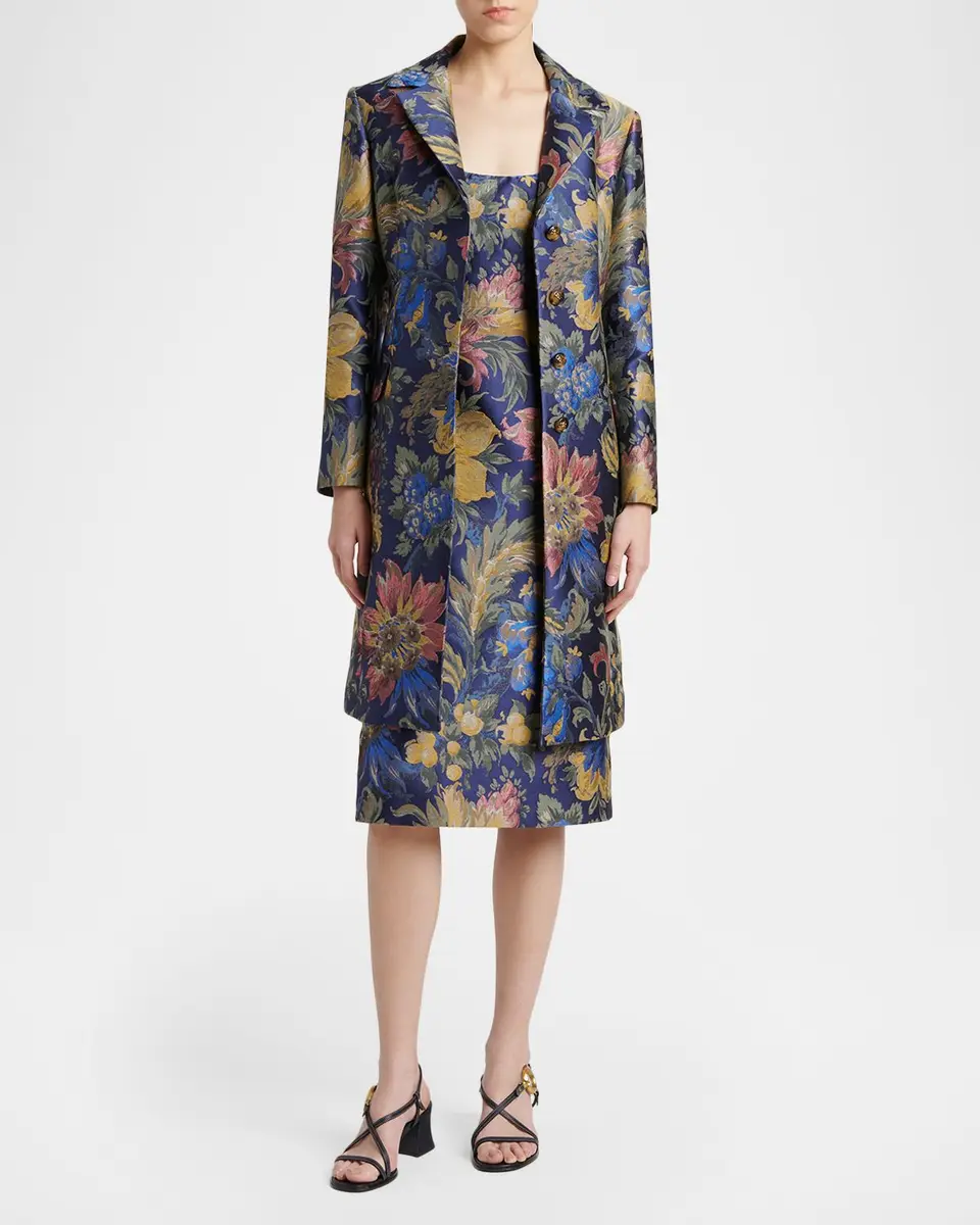Etro Sleeveless Floral Jacquard Midi Dress | Thumbnail 2 Etro Sleeveless Floral Jacquard Midi Dress | Thumbnail 2