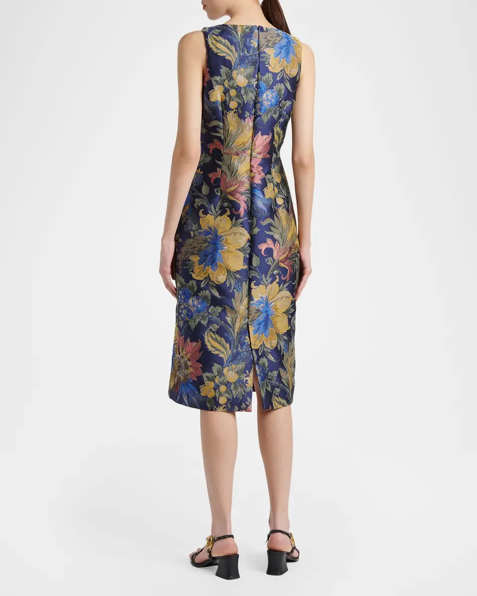 Etro Sleeveless Floral Jacquard Midi Dress | Thumbnail 3 Etro Sleeveless Floral Jacquard Midi Dress | Thumbnail 3