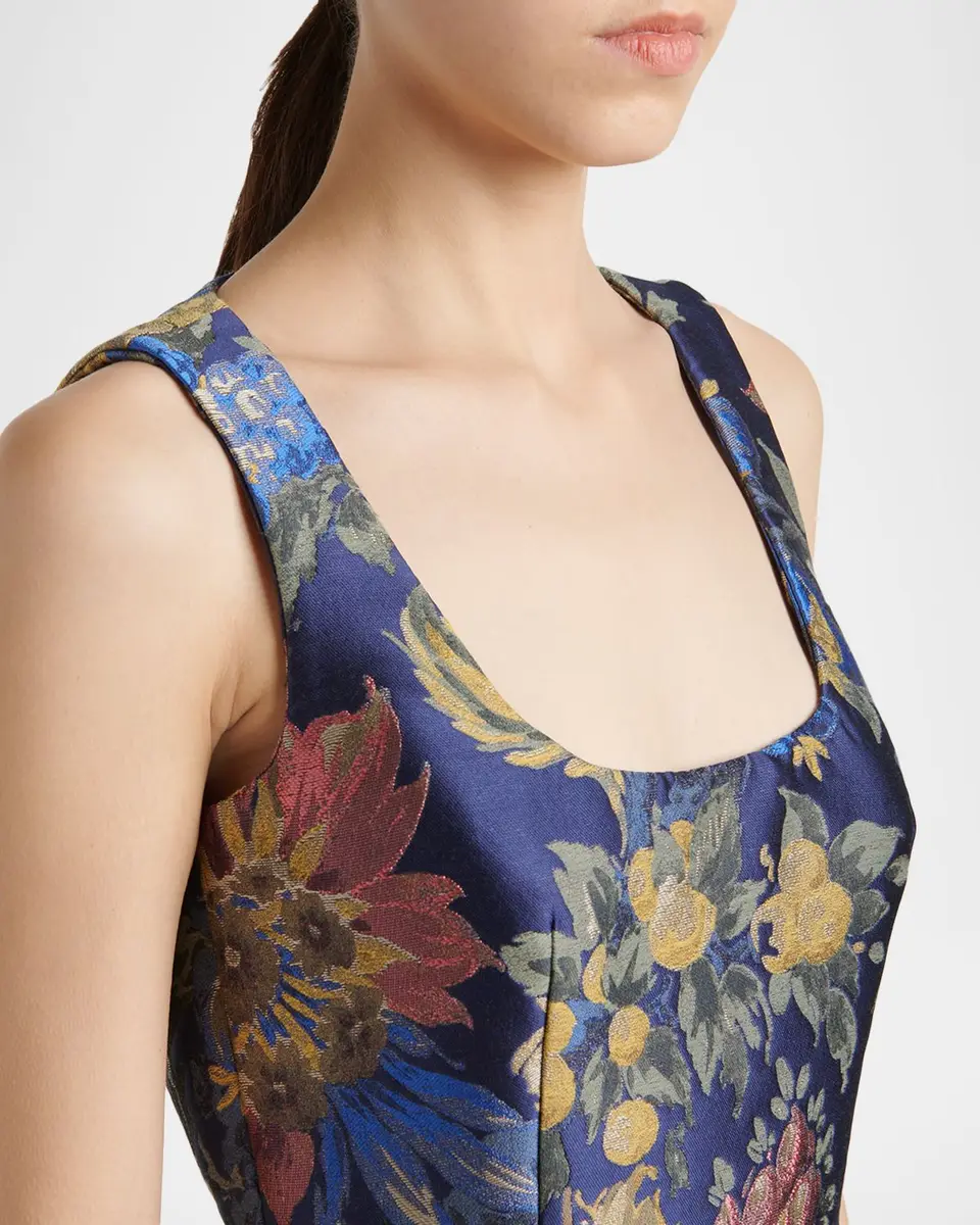 Etro Sleeveless Floral Jacquard Midi Dress | Thumbnail 5 Etro Sleeveless Floral Jacquard Midi Dress | Thumbnail 5
