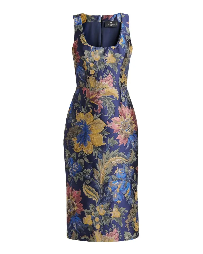 Etro Sleeveless Floral Jacquard Midi Dress | Image 1 Etro Sleeveless Floral Jacquard Midi Dress | Image 1