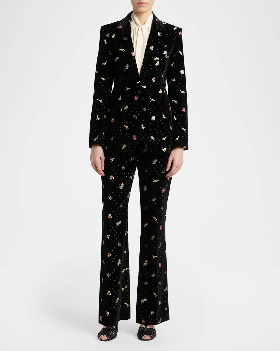 Etro Polka-Dot Velvet Single-Breasted Jacket | Thumbnail 2 Etro Polka-Dot Velvet Single-Breasted Jacket | Thumbnail 2