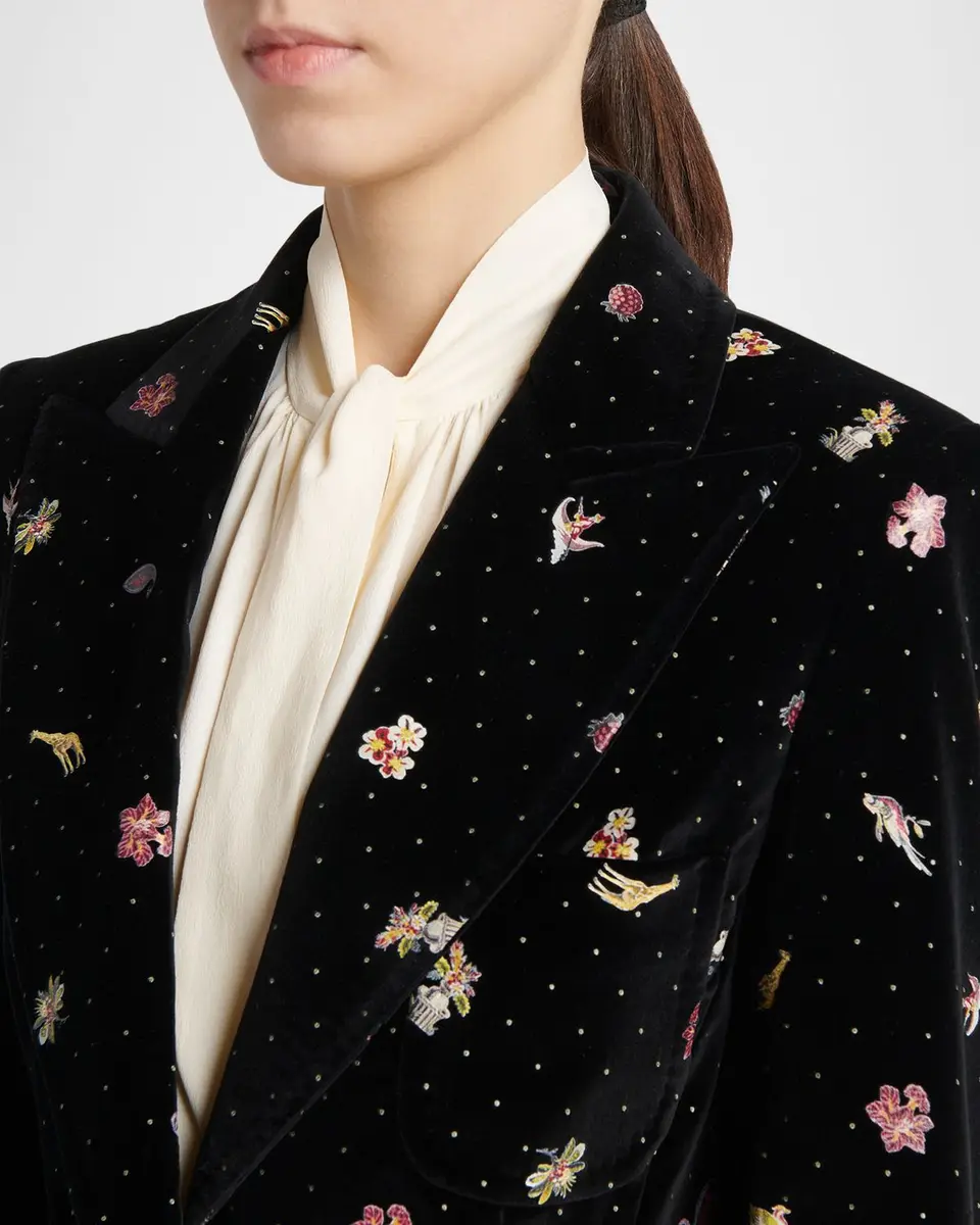Etro Polka-Dot Velvet Single-Breasted Jacket | Thumbnail 5 Etro Polka-Dot Velvet Single-Breasted Jacket | Thumbnail 5