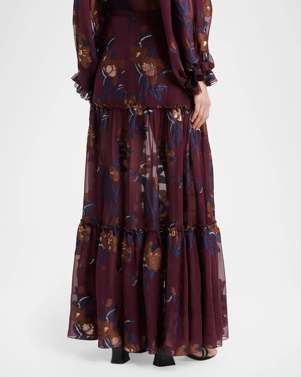 Etro Floral Embroidered Tiered Maxi Skirt | Thumbnail 2 Etro Floral Embroidered Tiered Maxi Skirt | Thumbnail 2