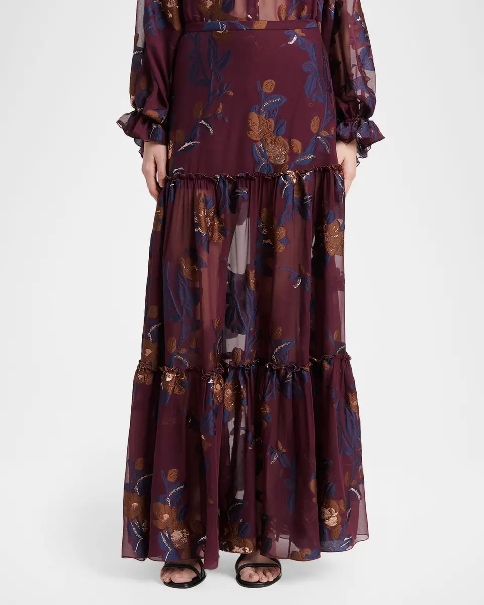 Etro Floral Embroidered Tiered Maxi Skirt | Thumbnail 3 Etro Floral Embroidered Tiered Maxi Skirt | Thumbnail 3