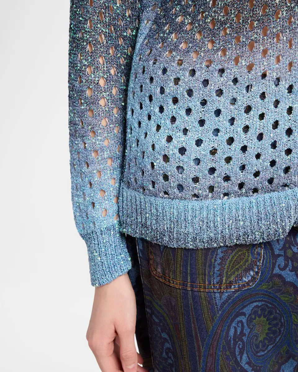 Etro Paillette Ombre Open-Knit V-Neck Cardigan | Thumbnail 5