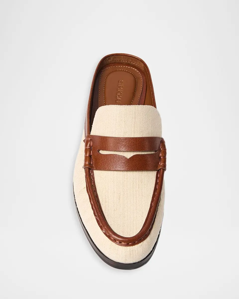 Simkhai Dean Canvas & Leather Backless Loafers | Thumbnail 3 Simkhai Dean Canvas & Leather Backless Loafers | Thumbnail 3