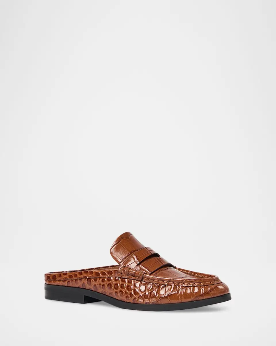 Simkhai Dean Croc-Embossed Leather Backless Loafers | Thumbnail 2 Simkhai Dean Croc-Embossed Leather Backless Loafers | Thumbnail 2