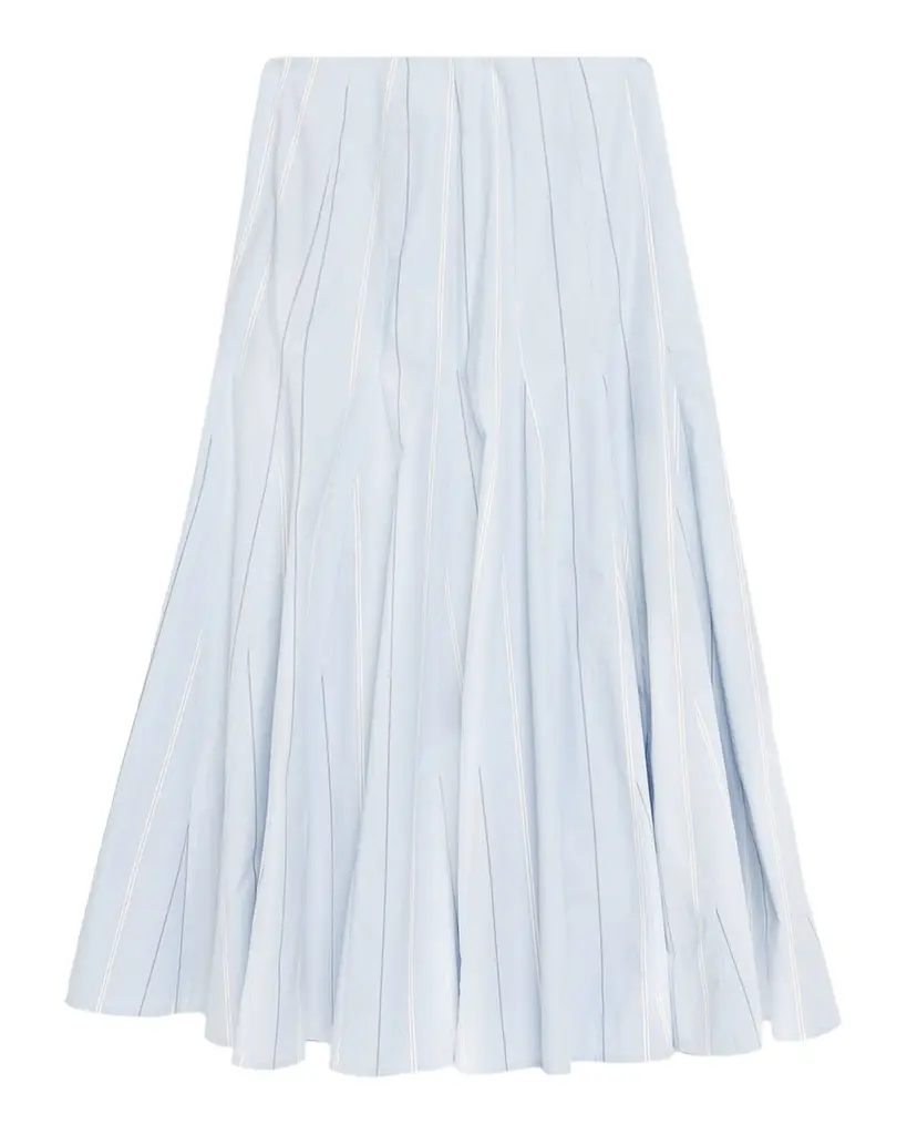 Polo Ralph Lauren Striped Godet Cotton Poplin Midi Skirt | Image 1 Polo Ralph Lauren Striped Godet Cotton Poplin Midi Skirt | Image 1