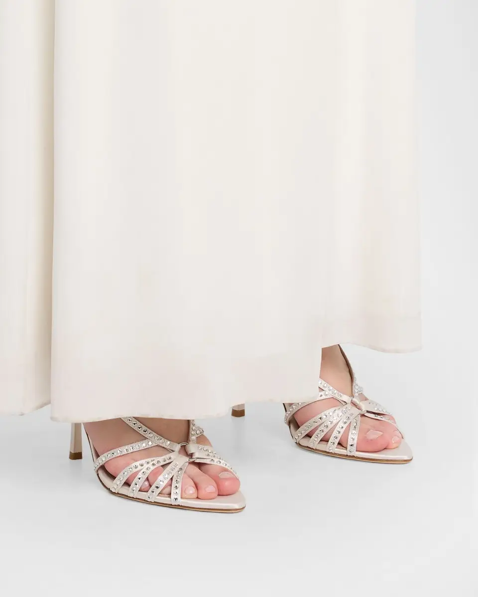 Stuart Weitzman 80mm Carlyle Embellished Satin Slingback Sandals | Thumbnail 2 Stuart Weitzman 80mm Carlyle Embellished Satin Slingback Sandals | Thumbnail 2