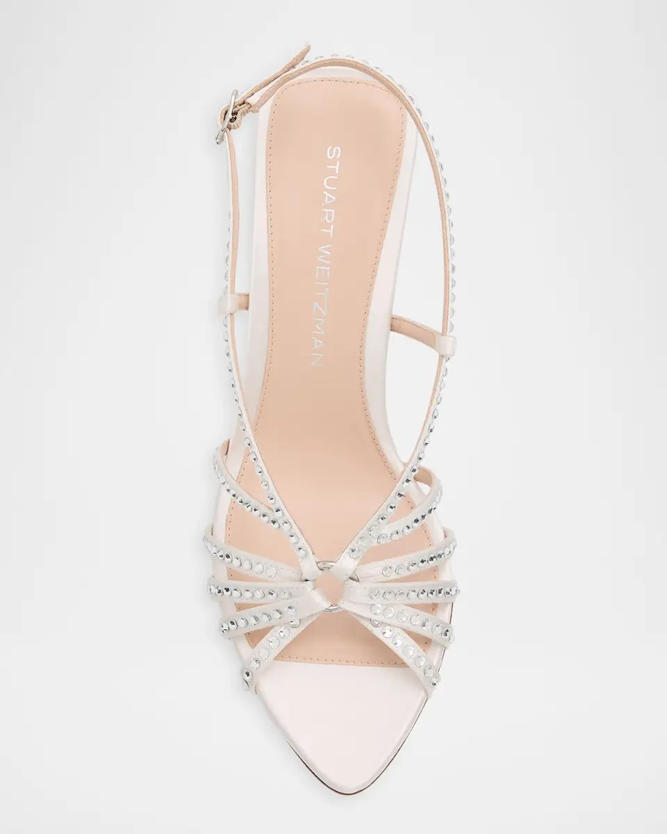 Stuart Weitzman 80mm Carlyle Embellished Satin Slingback Sandals | Thumbnail 6 Stuart Weitzman 80mm Carlyle Embellished Satin Slingback Sandals | Thumbnail 6