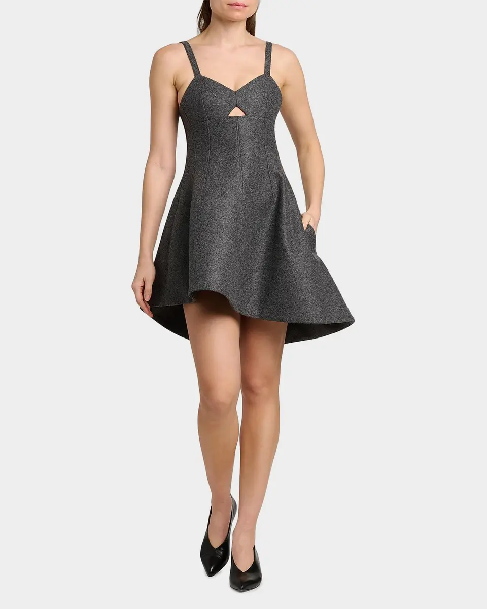 Jil Sander Wool Melange Fit-&-Flare Mini Dress | Thumbnail 2 Jil Sander Wool Melange Fit-&-Flare Mini Dress | Thumbnail 2
