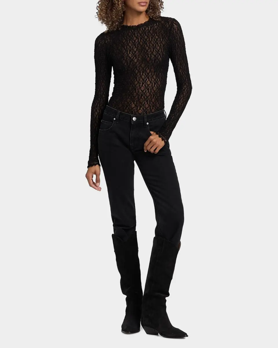 Isabel Marant Brany Stretch Lace Long-Sleeve Top | Thumbnail 2 Isabel Marant Brany Stretch Lace Long-Sleeve Top | Thumbnail 2