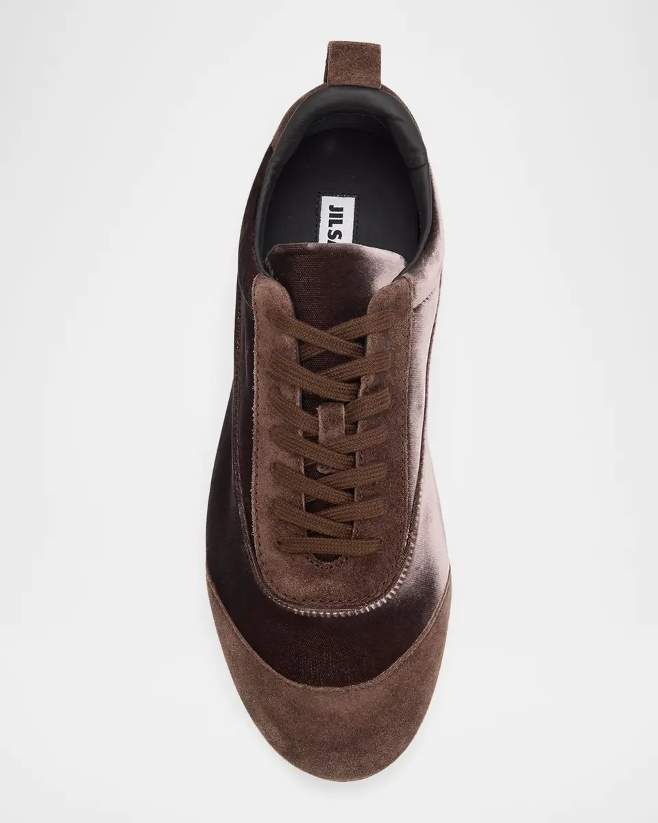 Jil Sander Etage Velvet and Suede Low-Top Sneakers | Thumbnail 4 Jil Sander Etage Velvet and Suede Low-Top Sneakers | Thumbnail 4