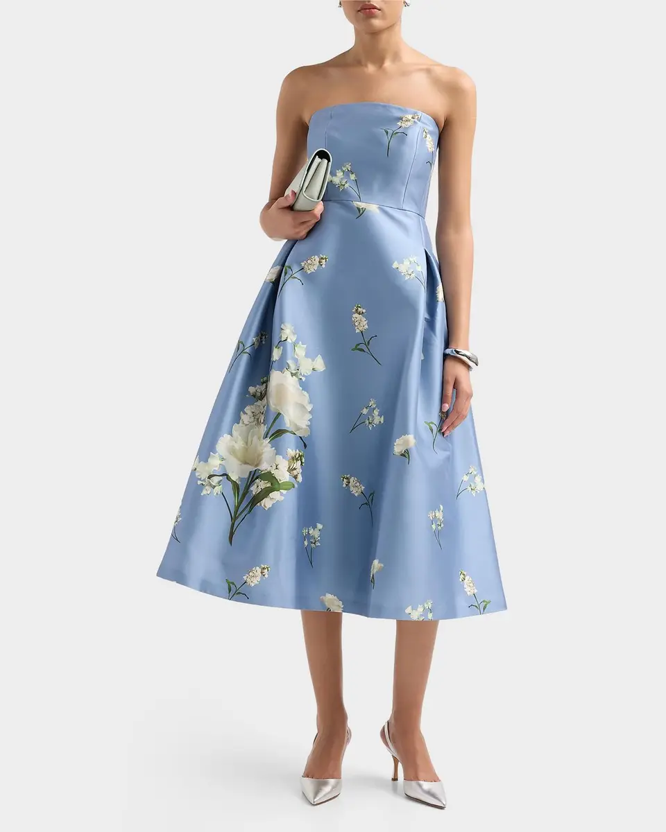 SACHIN & BABI Shay Strapless Floral-Print Stretch Mikado Dress | Thumbnail 2 SACHIN & BABI Shay Strapless Floral-Print Stretch Mikado Dress | Thumbnail 2
